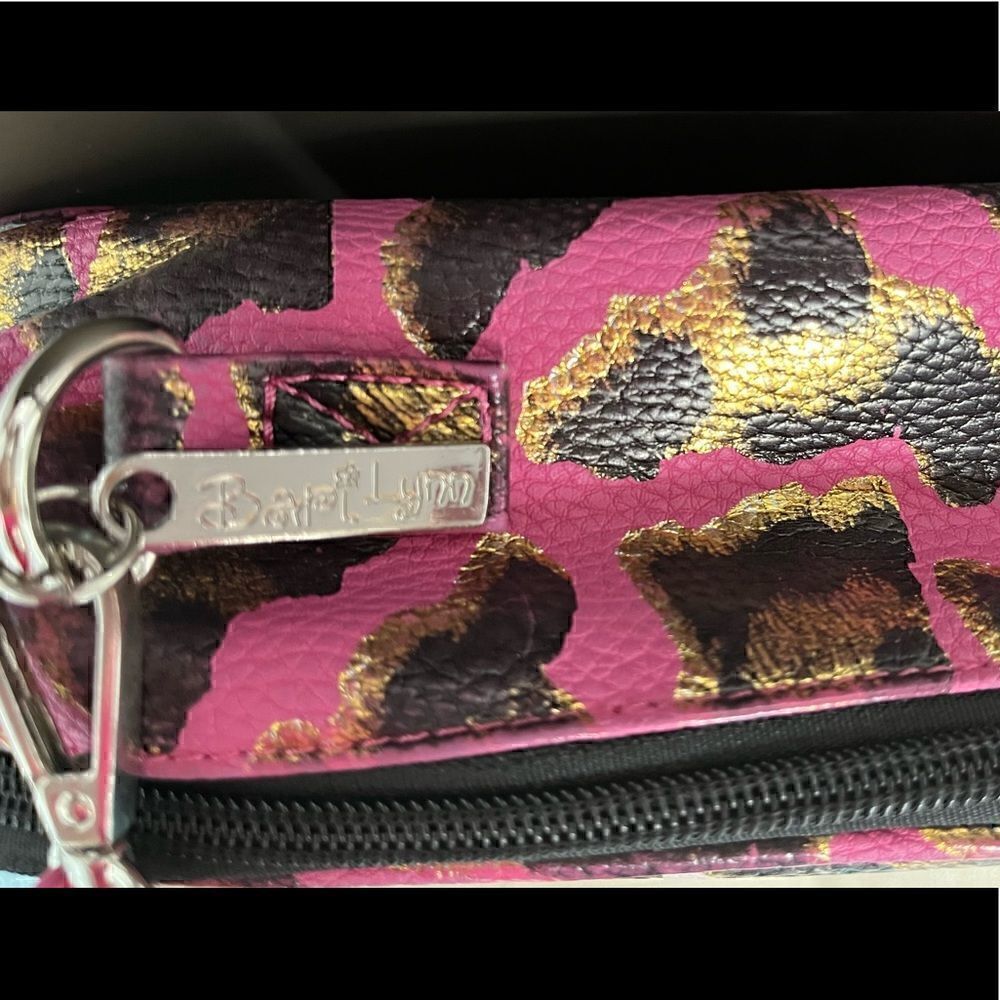 Bari Lynn Two Tone Leopard Print Lunch Tote Faded Look - Picture 5 of 5